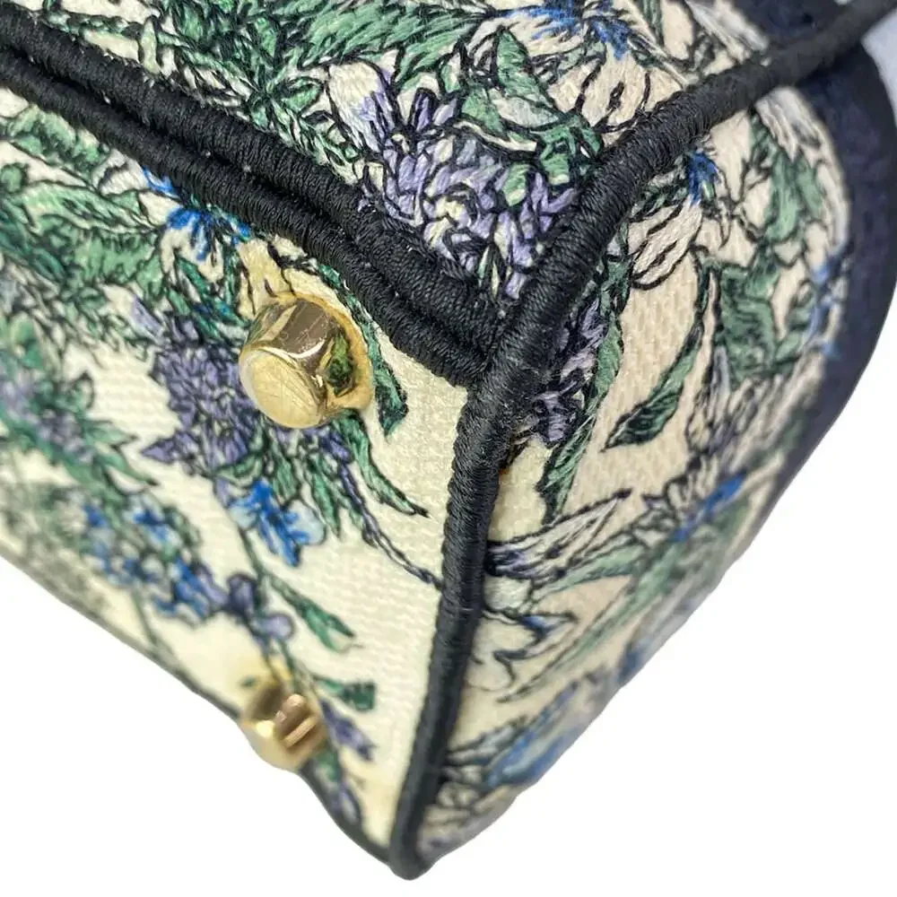 Christian Dior Lady Dior Light Medium Bag Handbag Cream Blue Multi